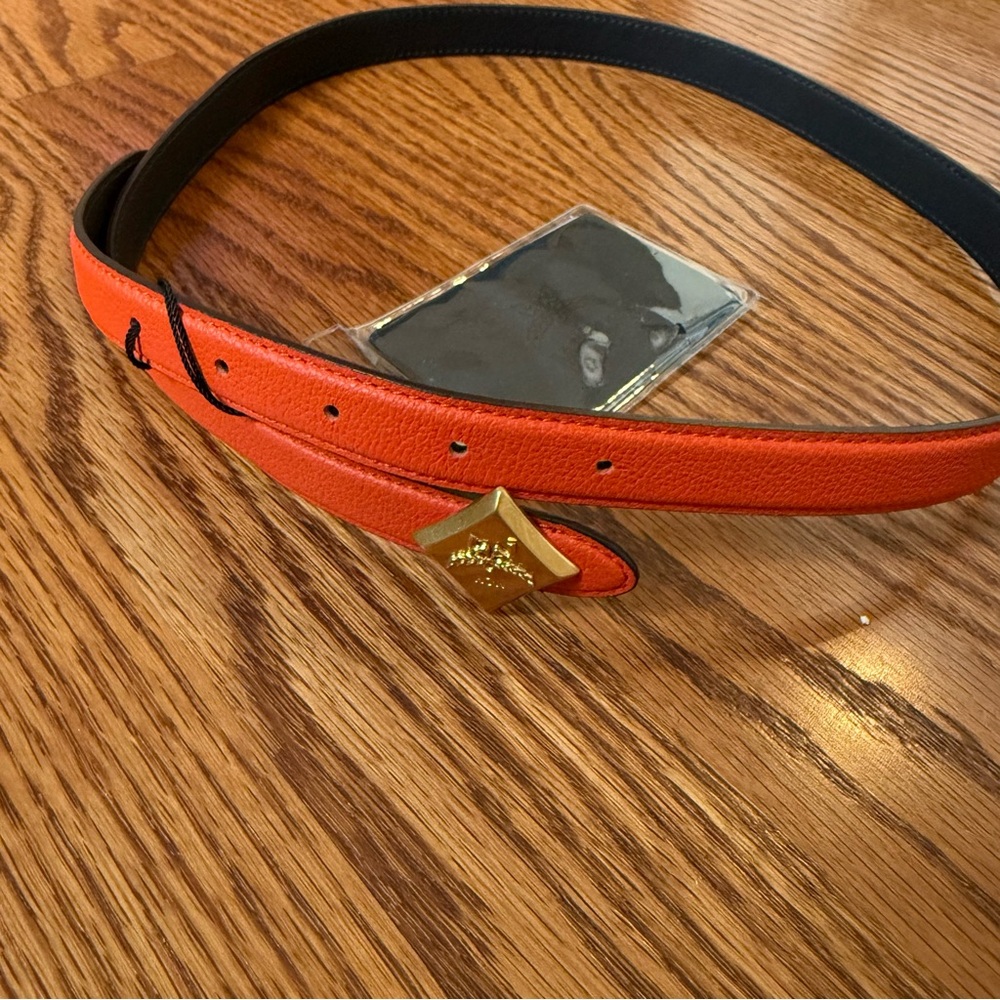 MCM Diamond Buckle Reversible Leather Belt